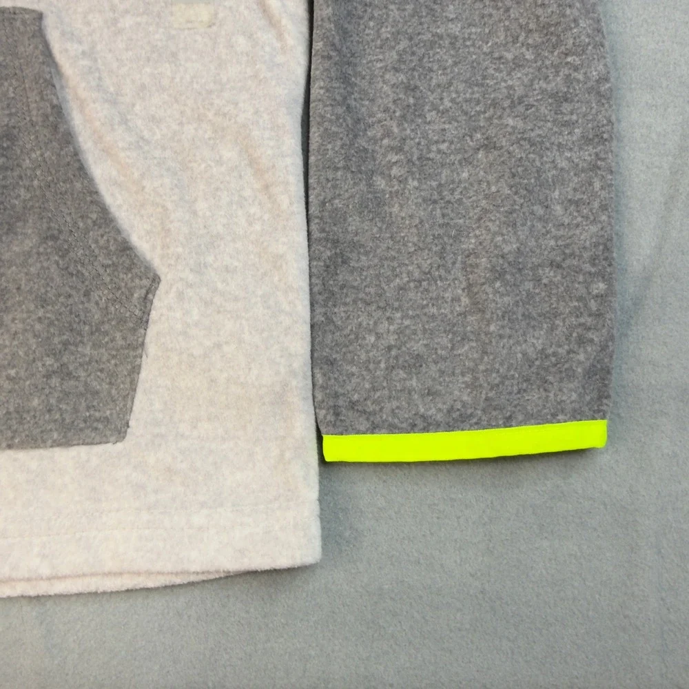 OshKosh‎ Boys Gray Fleece Quarter Zip Pullover Neon Yellow Trim Size 10 NWT